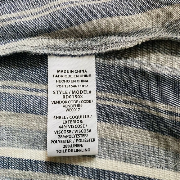 SPLENDID | Chambray Multi Stripe Tulip Sleeve Maxi Dress Size Small - Picture 8 of 9